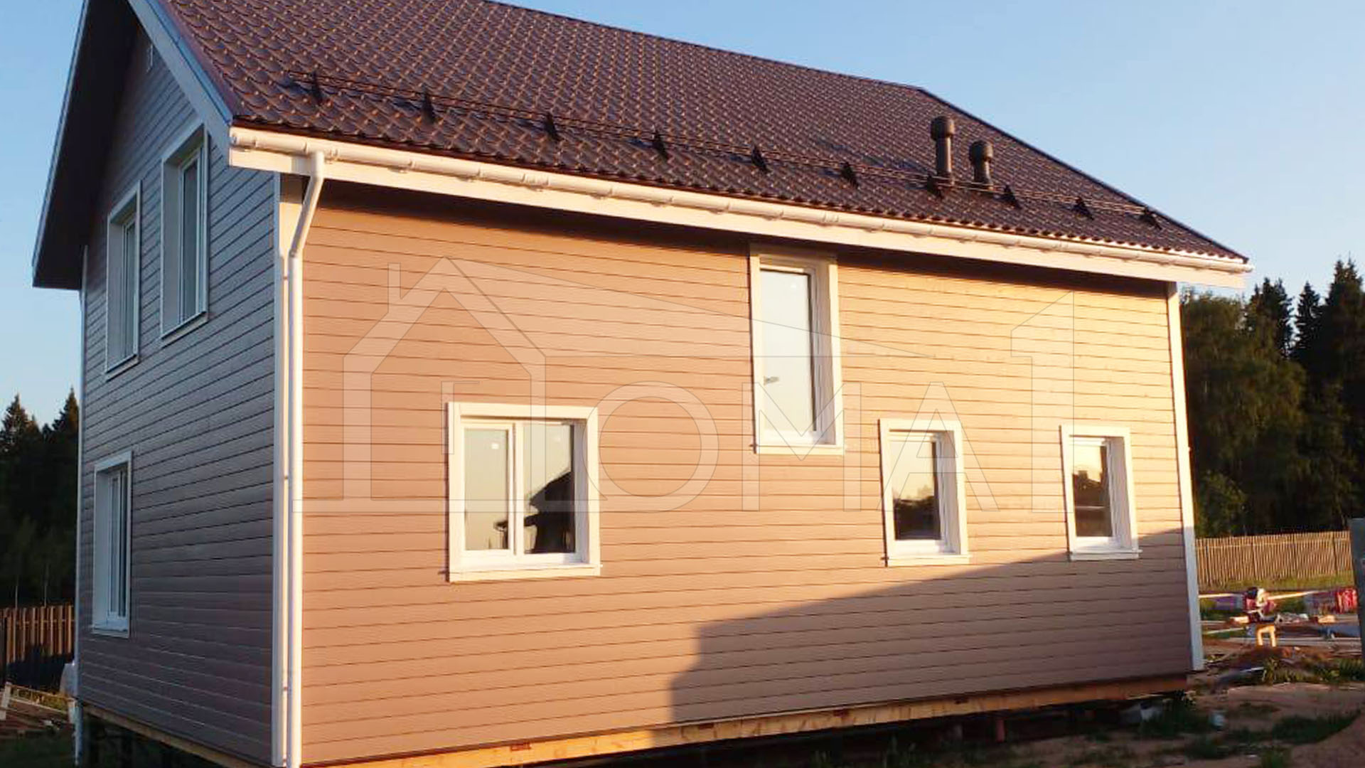 Каркасный дом по индивидуальному проекту - 12,5 х 9,9 м